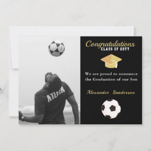 Soccer Football player graduation Photo party Announcement