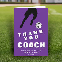Soccer Football Player Thank you Coach Card