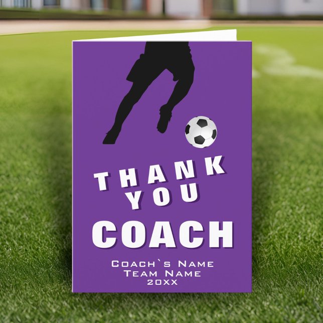 Soccer Football Player Thank you Coach Card (Creator Uploaded)