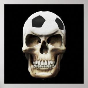 Soccer (Football) Skull Poster