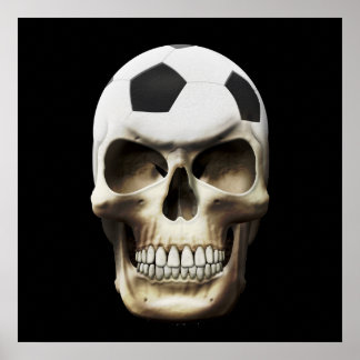 Soccer (Football) Skull Poster