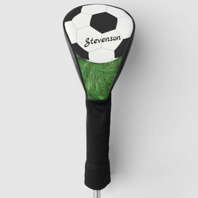 Soccer FootBall Sport Initialised Golf Head Cover (Front)
