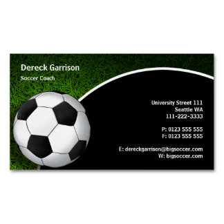 Soccer | Football Sports Coach Magnetic Business Card