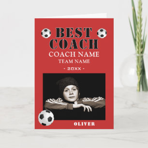 Soccer Football Sports Photo Coach Thank You Card