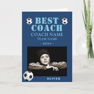 Soccer Football Sports Photo Coach  Thank You Card