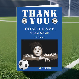 Soccer Football Sports Photo Coach  Thank You Card