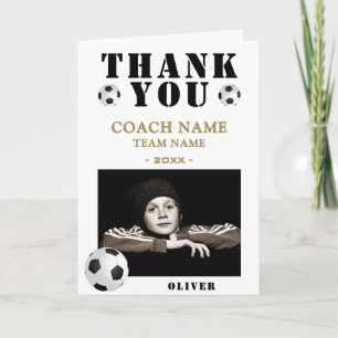 Soccer Football Sports Photo Coach  Thank You Card