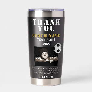 Soccer Football Sports Photo Thank you Coach  Insulated Tumbler