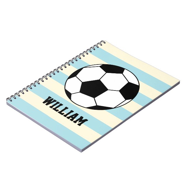 Soccer Football Sports Player Custom Name Notebook (Left Side)