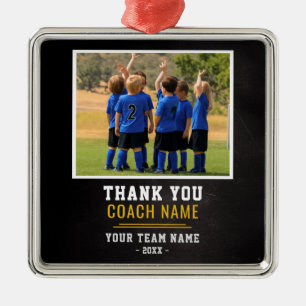 Soccer Football Team Coach Thank You Photo Metal Tree Decoration