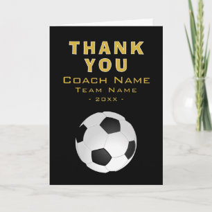 Soccer Football Team Player Coach  Thank You Card