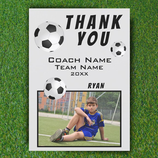 Soccer / Football Thank you Coach Photo Card (Creator Uploaded)