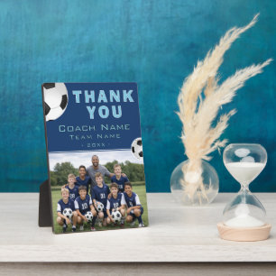 Soccer Football Thank you Coach Team Photo  Plaque