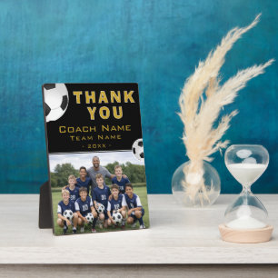 Soccer Football Thank you Coach Team Photo  Plaque