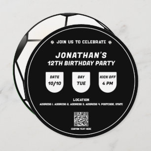 Soccer Football Theme Birthday Party Event Invitation