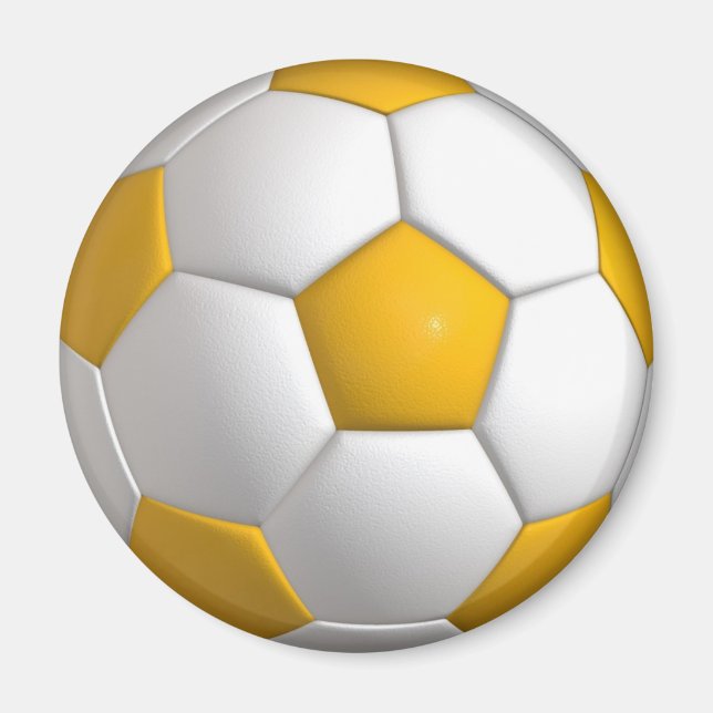 Soccer Football Yellow & White Magnet (Front)