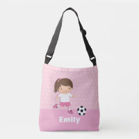 Soccer Footballer Girl Pink Personalised Tote Bag
