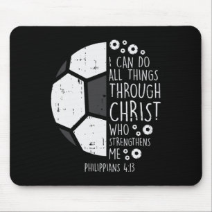 Soccer Footbyl I Can Do Things Bible God Jesus Gif Mouse Pad
