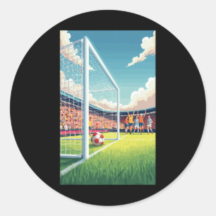 Soccer Footbyll Game Sport Byll Field Play Free Ki Classic Round Sticker