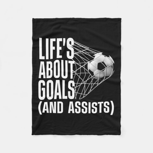 Soccer For Men Women Soccer Lovers Player Football Fleece Blanket (Front)