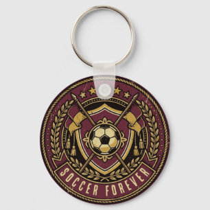 Soccer Forever Fan; Vintage Soccer Crest Key Ring