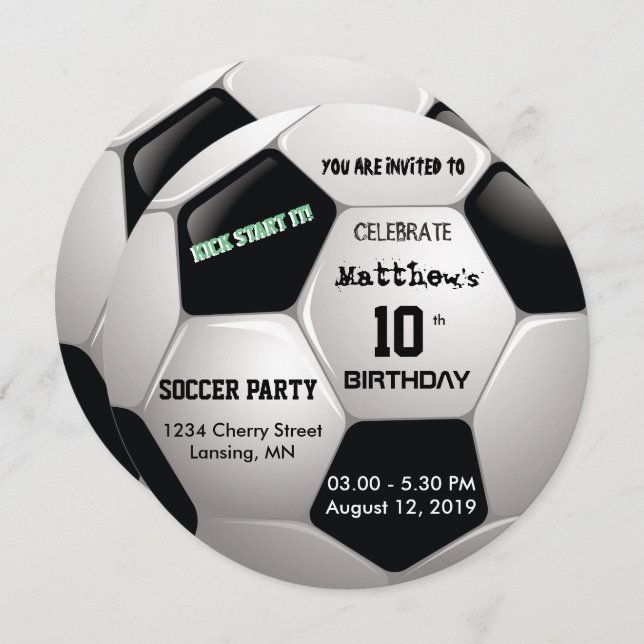 Soccer Fun ⚽    Birthday Epic Party  Invitation (Front/Back)