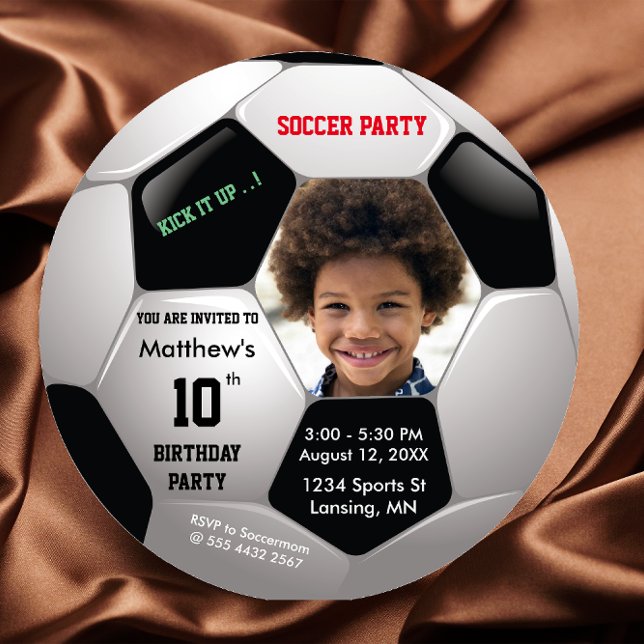 Soccer Fun ⚽  Photo Birthday Epic Party  Invitation (Creator Uploaded)