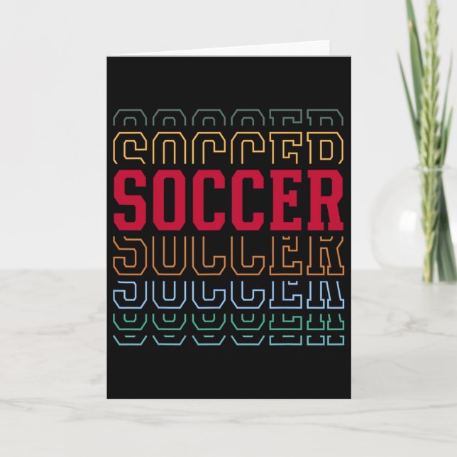 Soccer Funny Layered Text Team Player Coach Youth  Card (Front)