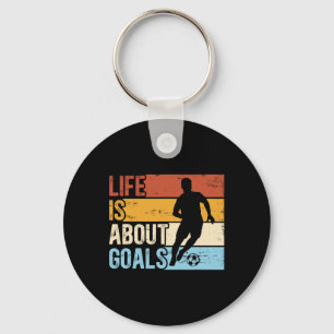 Soccer Funny Life Is About Goals Boys Key Ring