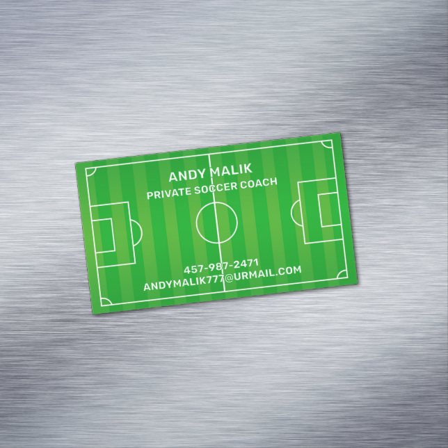 Soccer Futball Magnetic Business Card (In Situ)