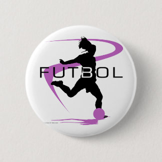 Soccer Futbol - Girls - Pink 6 Cm Round Badge