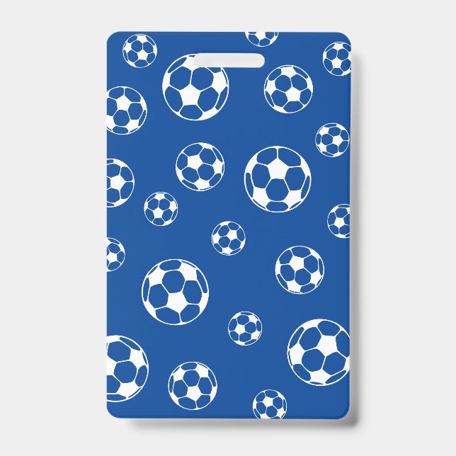 soccer futbol Teacher Hall Pass school colours ID Badge (Front)