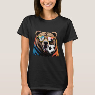 Soccer Game Day Bear Funny Soccer Lover Boys Men K T-Shirt