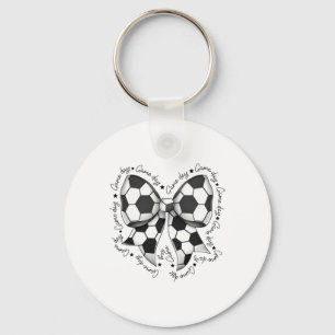 Soccer Game Day Bow Soccer Mom Girl Women Key Ring