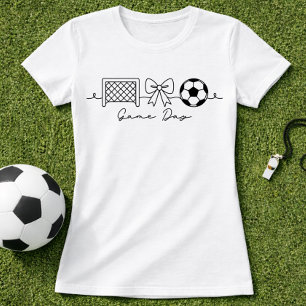 Soccer Game Day Minimal Bow T-Shirt
