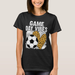 Soccer Game Day Vibes Leopard Soccer Mom Game Day  T-Shirt
