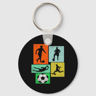 Soccer Game Player Retro Vintage Youth Kids Boys T Key Ring