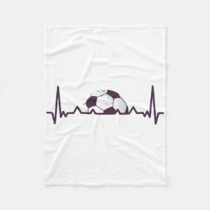 Soccer Game Taining Sport Footll Heartbeat Soccer Fleece Blanket