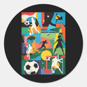 Soccer Game Team Coach Fans Free Kick Player Penal Classic Round Sticker