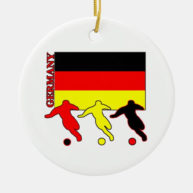 Soccer Germany Ceramic Tree Decoration (Front)