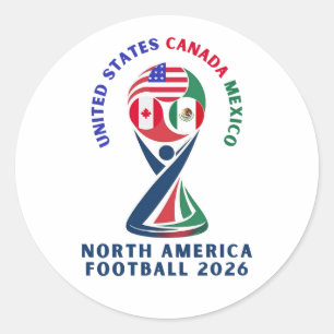 Soccer Gift for USA Canada Mexico Fans Classic Round Sticker