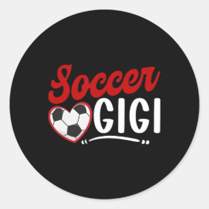 Soccer Gigi Heart Grandma Gigi Of A Soccer Player  Classic Round Sticker