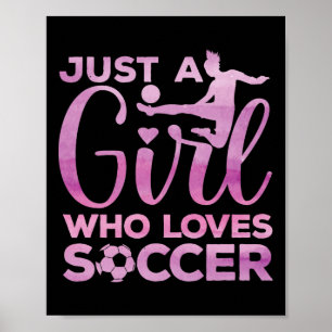 Soccer Girl Art For Girls Kids Toddler Women Socce Poster