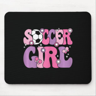 Soccer Girl Cute Groovy Soccer Lover Women Girls K Mouse Pad