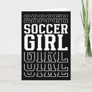 Soccer Girl Funny Layered Text Daughter Youth Kids Card