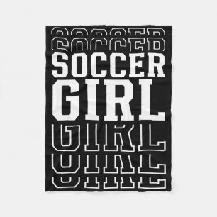 Soccer Girl Funny Layered Text Daughter Youth Kids Fleece Blanket
