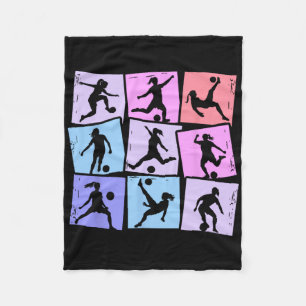 Soccer Girl Kids Women  Fleece Blanket