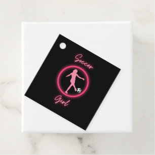 Soccer Girl Pink Glow    Favour Tags