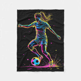 Soccer, Girl Women, Teen Girls, Youth Soccer Playe Fleece Blanket