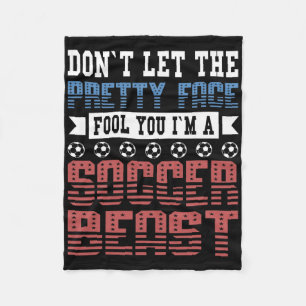 Soccer Girl Women Youth Fleece Blanket